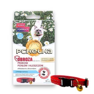 PCHEŁKA – Obroża przeciw pchłom i kleszczom dla kotów z dzwonkiem (30 cm)