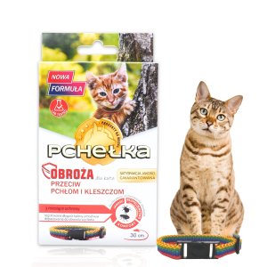 PCHEŁKA – Obroża przeciw pchłom i kleszczom dla kotów (30 cm)