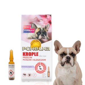 PCHEŁKA Krople przeciw kleszczom i pchłom dla psów o wadze 5-15kg 1,5 ml