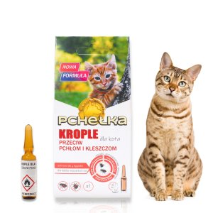 PCHEŁKA Krople przeciw kleszczom i pchłom dla kotów 1ml