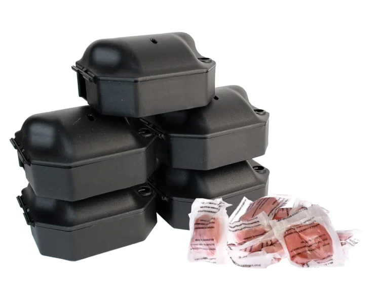 5x stacja deratyzacyjna na myszy nSnap + trutka Ratimor 100g