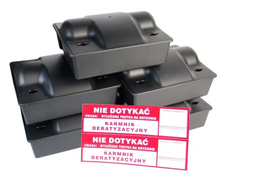 5x karmnik deratyzacyjny + naklejki gratis