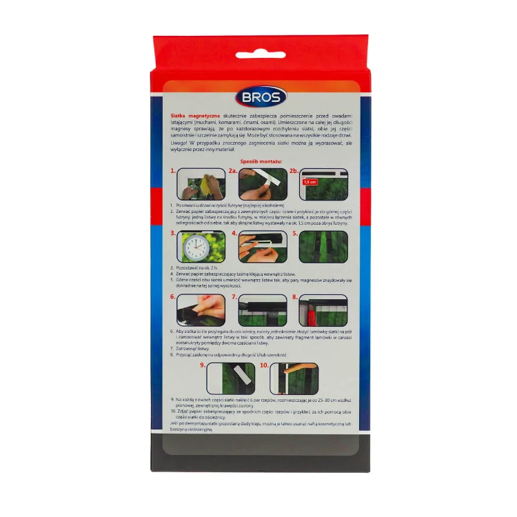 Bros moskitiera magnetyczna na drzwi klik 100x220 czarna