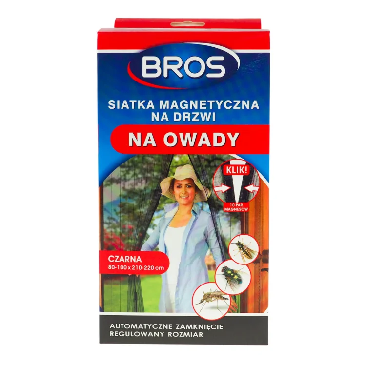 Bros moskitiera magnetyczna na drzwi klik 100x220 czarna