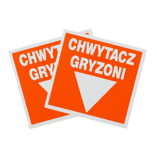 2x Naklejka ostrzegawcza na sciane Chwytacz