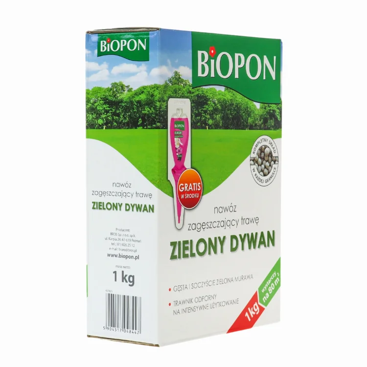 Biopon Zielony Dywan - nawoz zageszczajacy do trawnikow 1kg
