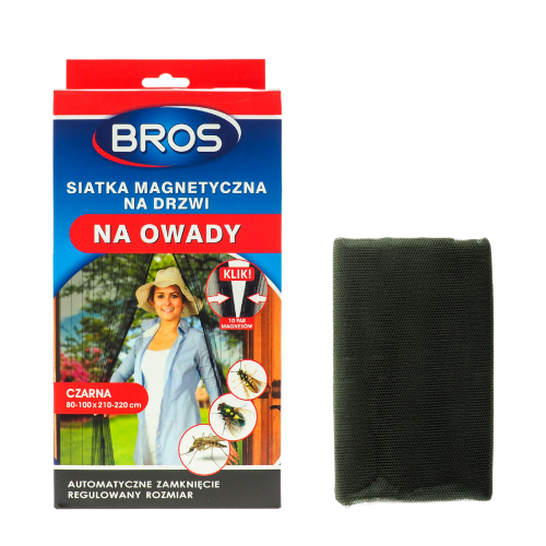 Bros moskitiera magnetyczna na drzwi klik 100x220 czarna