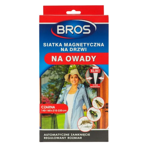 Bros moskitiera magnetyczna na drzwi klik 100x220 czarna