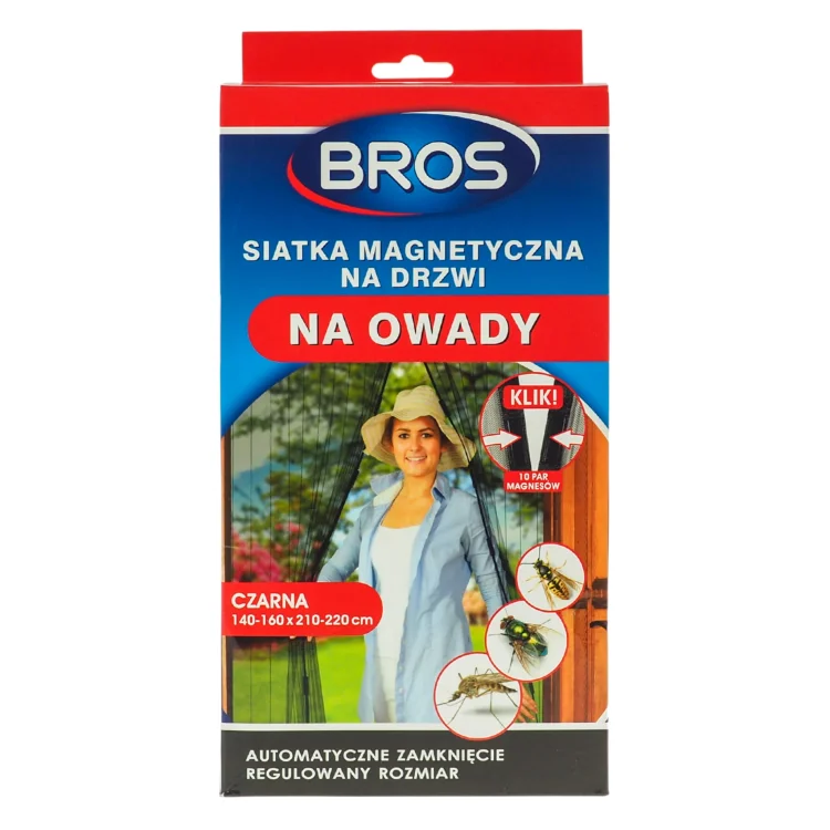 Bros moskitiera magnetyczna na drzwi klik 100x220 czarna