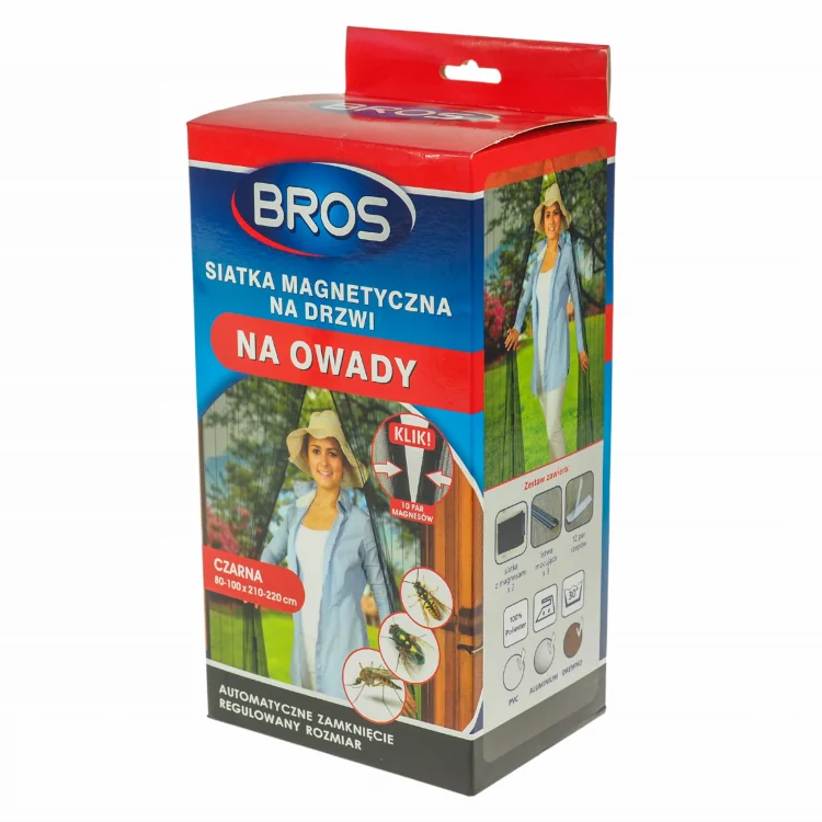 Bros moskitiera magnetyczna na drzwi klik 100x220 czarna