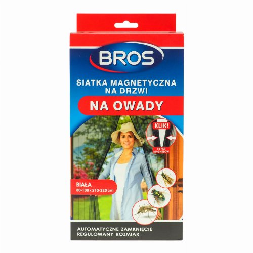 Bros moskitiera magnetyczna na drzwi klik 100x220 biała