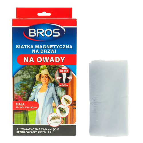 Bros moskitiera magnetyczna na drzwi klik 100x220 biała