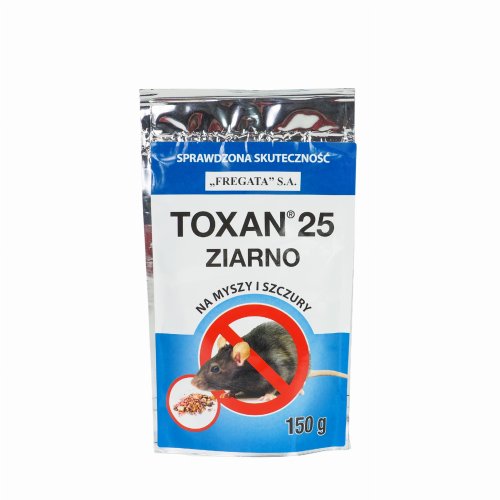 TOXAN 25 zatrute ziarno- trutka na myszy i szczury 150g